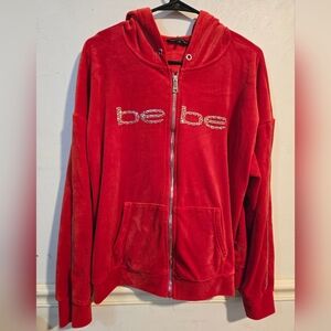 Bebe Red Zip-Up Hoodie